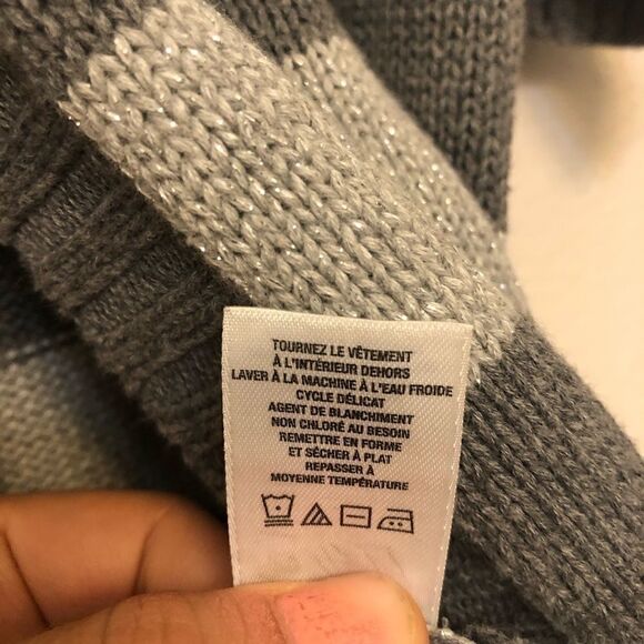 Aeropostale hooded button front cardigan sweater gray striped L/juniors - Picture 10 of 10